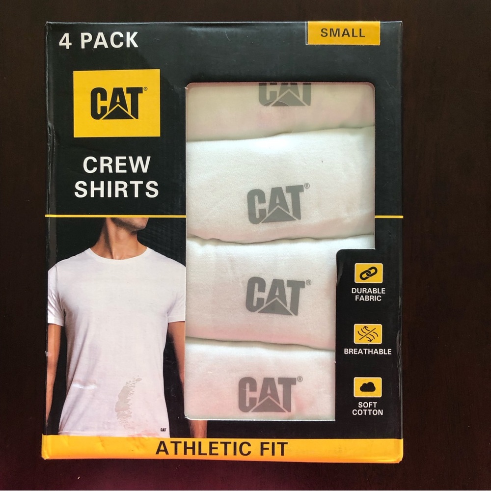 CAT Crew Shirts 4 Pack Men’s Size Small